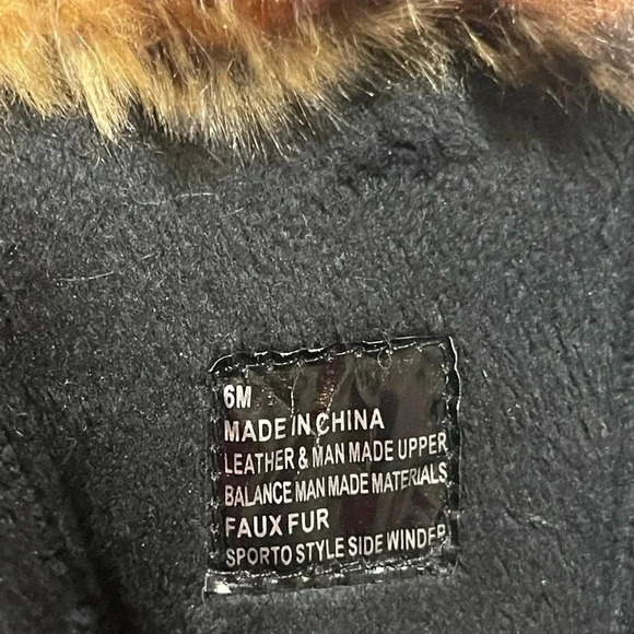 SPORTO women's BLACK suede leather  boots faux fur   Zip lace up size 6 - Picture 9 of 9